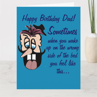Carte Funny Cartoon Caricature Happy Birthday Dad! Card