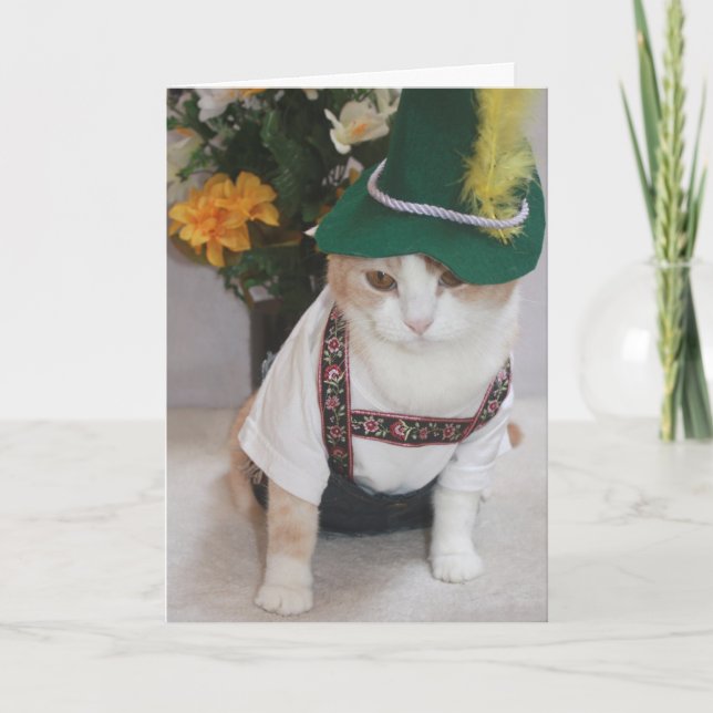 Carte Funny Cat German (Devant)