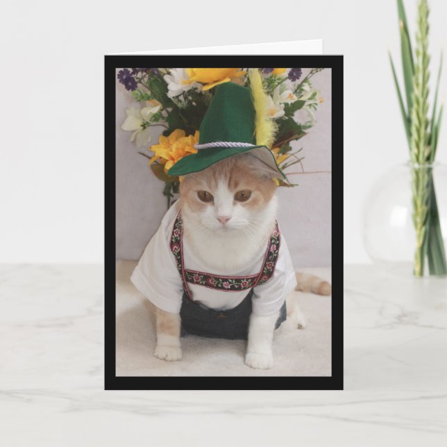 Carte Funny Cat German (Devant)