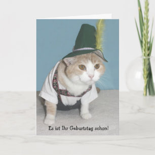 Carte Funny Cat German Birthday