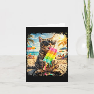 Carte Funny Cat Popsicle Summer Animal Sunglasses Meme