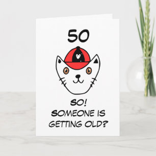 Carte Funny Chat Joke Snarky Soeur 50e anniversaire
