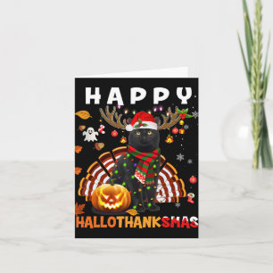 Carte Funny Chat noir Halloween Chat de Noël Happy Hall