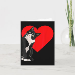 Carte Funny Chat Noir Valentines Jour Coeur Tuxedo Chat