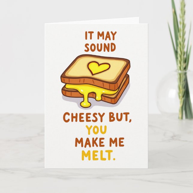 Carte Funny Cheesy Melt Love Card (Devant)