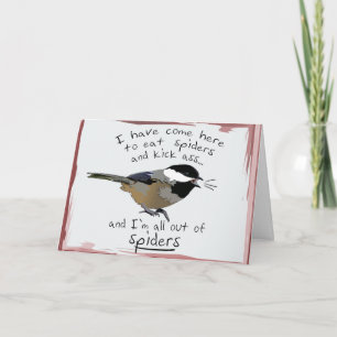 Carte Funny Chickadee Kick-ass Anniversaire Bird Mange A