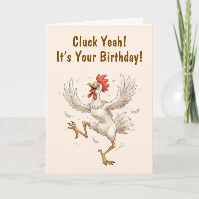 Carte Funny Chicken Birthday (Devant)