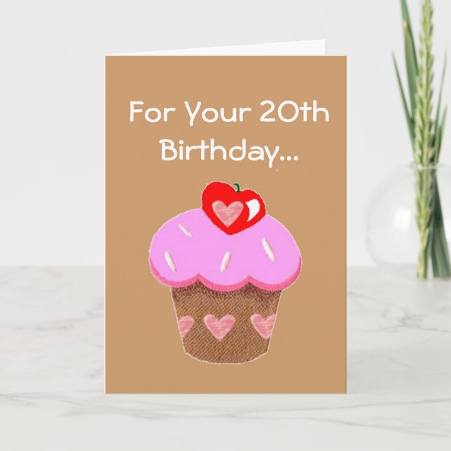 Carte Funny Chocolate Cupcake 20e anniversaire (Devant)