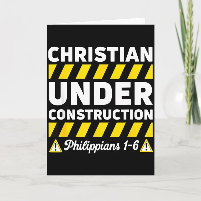Carte Funny Christian Under Construction Philipans 1-6 S (Devant)