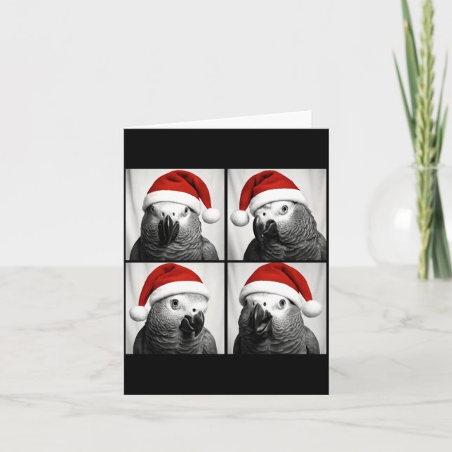 Carte Funny Christmas African G Parrot Santa Photo Booth (Devant)