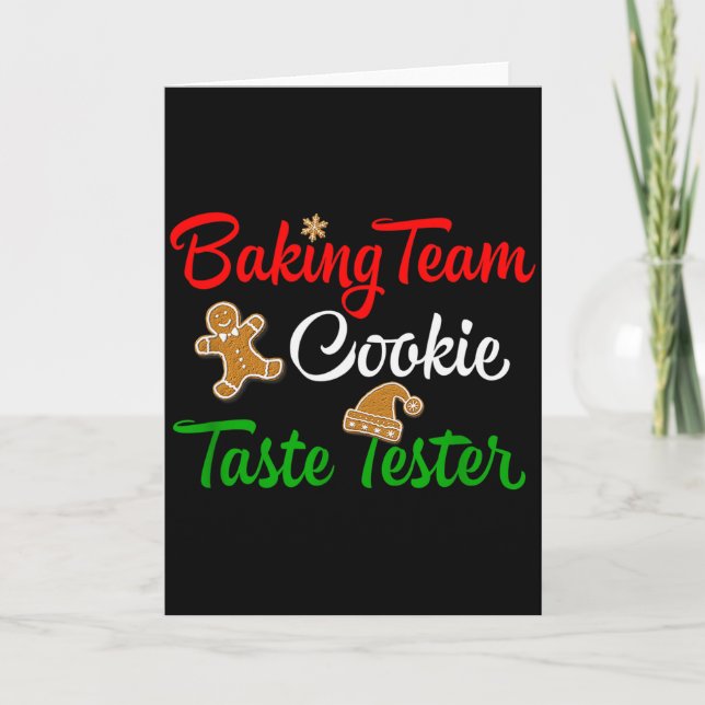 Carte Funny Christmas Baking Team Cookie Taste Tester  (Devant)