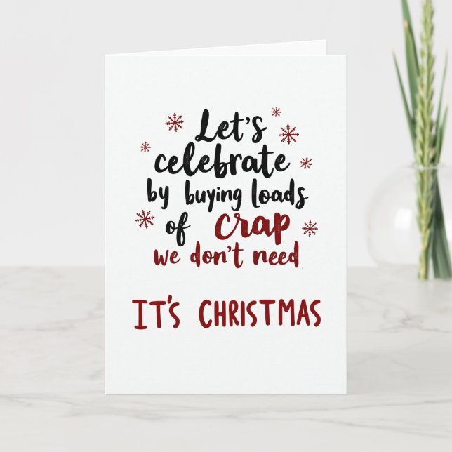 Carte Funny Christmas Card Buying Loads of Crap (Devant)
