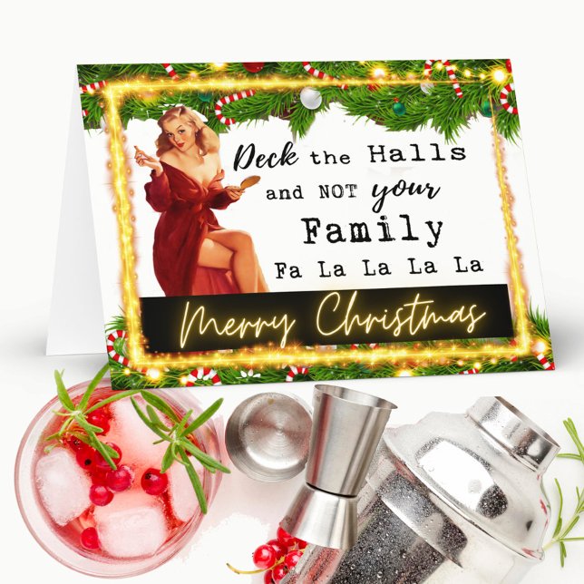 Carte Funny Christmas Card Retro Best Friend "Deck" (Créateur téléchargé)