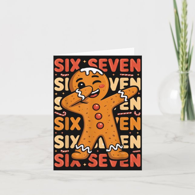 Carte Funny Christmas Gingerbread Cookie Dab Six Seven 6 (Devant)