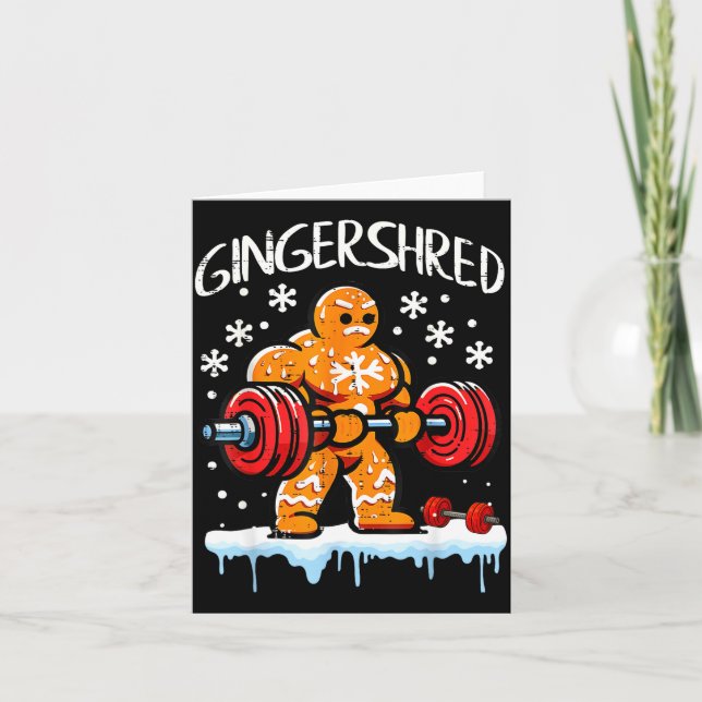 Carte Funny Christmas Gingerbread Gingershred Gym Bodybu (Devant)