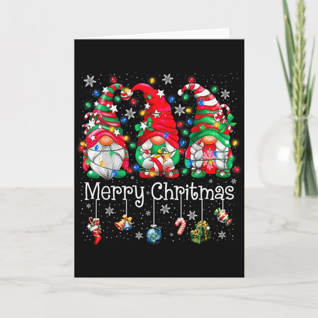 Carte Funny Christmas Gnome Hanging With My Gnomies Fami (Devant)