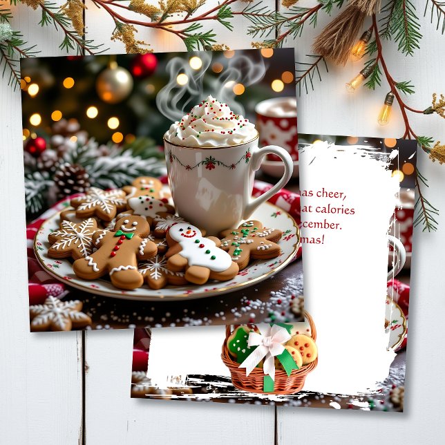 Carte Funny Christmas Humor | Coffee and Cookies (Créateur téléchargé)