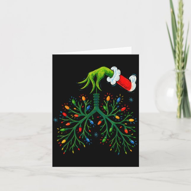 Carte Funny Christmas Lungs Lights Art – Rt Holiday  (Devant)