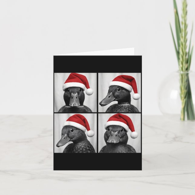 Carte Funny Christmas Mallard Duck Santa Photo Booth  (Devant)