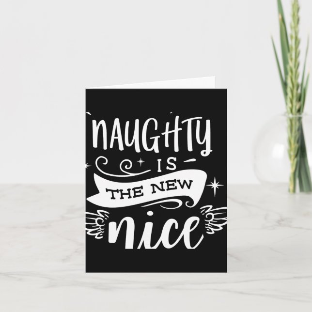 Carte Funny Christmas Naughty Is The New Nice Monogram T (Devant)