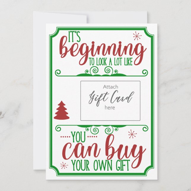 Carte Funny Christmas Red Green Détenteur de chèques-cad (Devant)