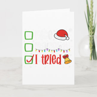 Carte Funny Christmas Shirt Nice Naughty I Tried Holiday