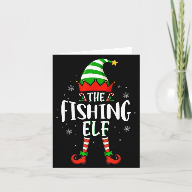Carte Funny Christmas The Fishing Elf Family Matching Xm (Devant)