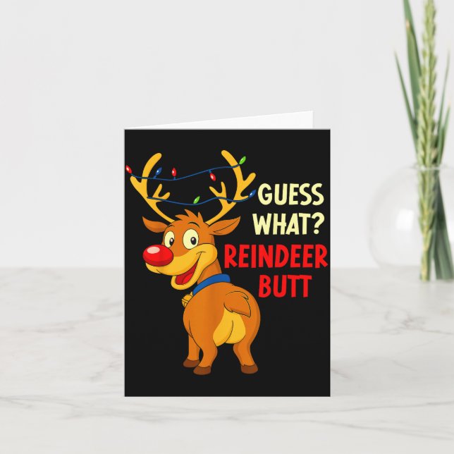 Carte Funny Christmas Ugly Sweater Guess What_ Reindeer  (Devant)