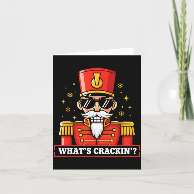 Carte Funny Christmas Whats Crackin Nutcracker Men Kids  (Devant)