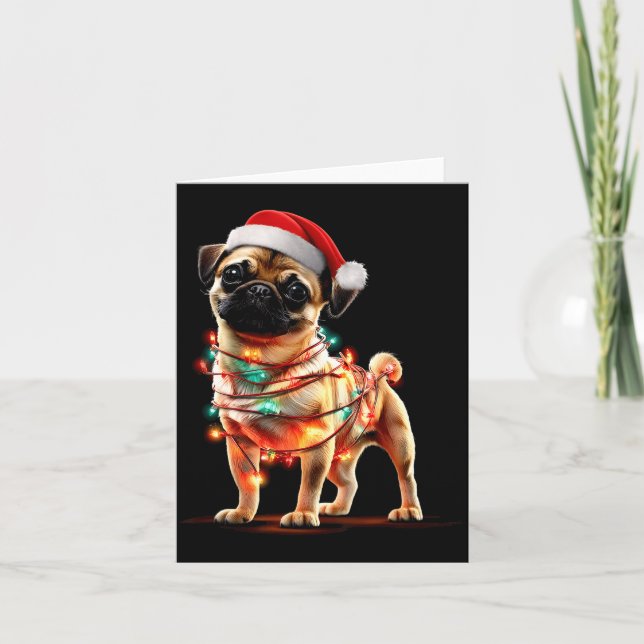 Carte Funny Chug Christmas Graphics Dog Lights Lover  (Devant)