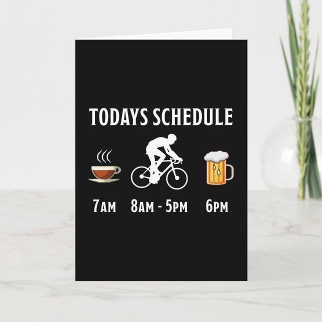 Carte Funny Coffee Cycliste Cadeau Bière (Devant)