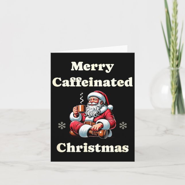 Carte Funny Coffee Lover Holiday Merry Caffeinated Chris (Devant)