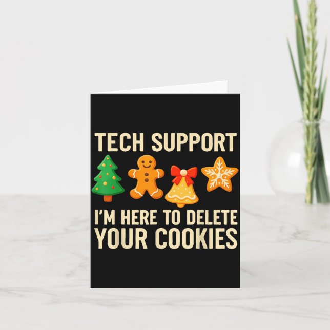 Carte Funny Cookies Christmas Gingerbread Tech Suprt Men (Devant)