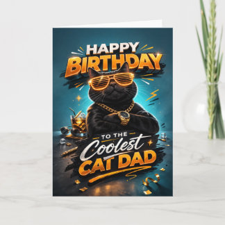 Carte Funny Cool Cat Dad Happy Birthday Card for Men