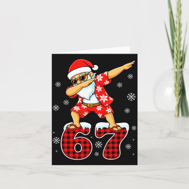 Carte Funny Cool Dabbing Santa Hawaii 67 Meme Christmas  (Devant)