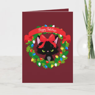 Carte Funny Cranky Cat Noël