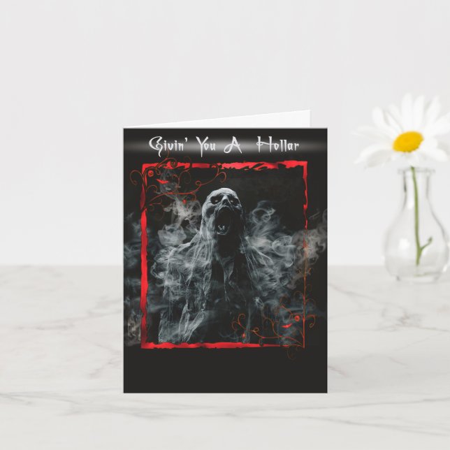 Carte Funny Creepy Halloween Greetings (Petite plante)