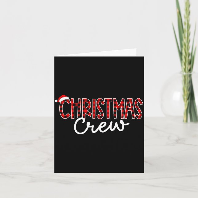 Carte Funny Crew Santa Hat Christmas Red Plaid Xmas Fami (Devant)