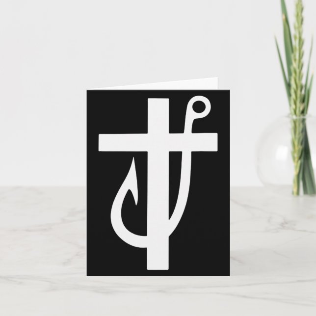 Carte Funny Cross Christian - Jésus m'a fait pêcheur  (Devant)
