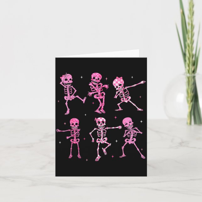 Carte Funny Cute Dancing Skeleton Halloween Costume Shir (Devant)