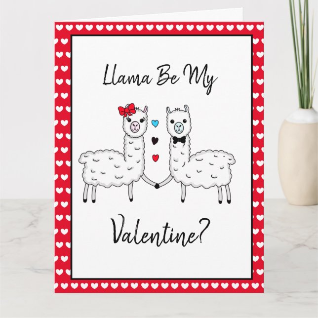 Carte Funny Cute Llama Pun Saint Valentin (Devant)