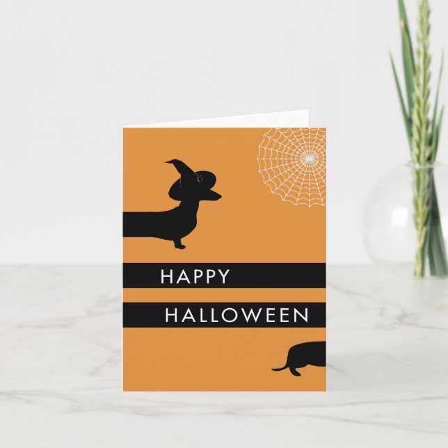 Carte Funny Dachshund Halloween (Devant)