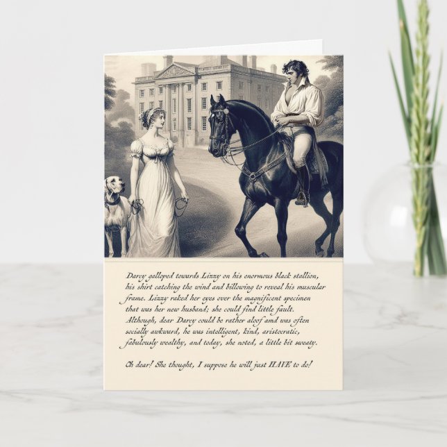 Carte Funny Darcy Pride and Prejudice Jane Austen Card  (Devant)