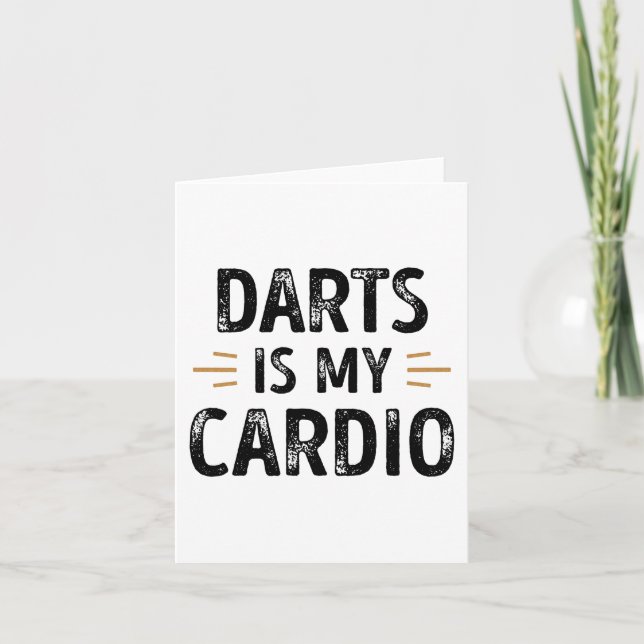 Carte Funny Darts est mon Cardio - Cadeau de Dartist (Devant)
