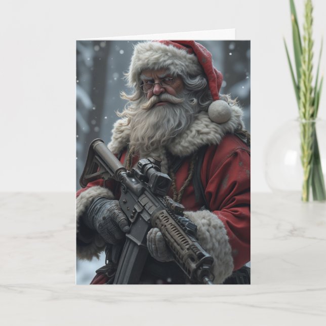 Carte Funny Deuxième amendement Père Noël (Devant)