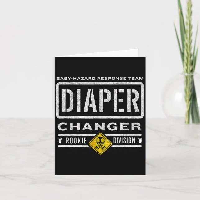 Carte Funny Diaper Changer Duty - Expecting Baby New Dad (Devant)