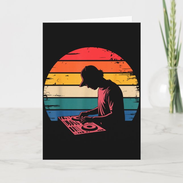 Carte Funny Dj Art Men Women Music Producer Disc Jockey  (Devant)