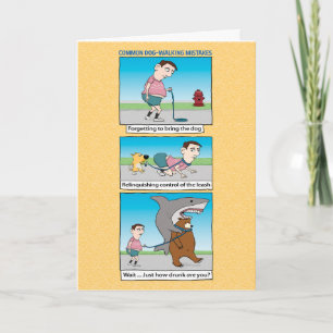 Carte Funny Dog-Walking Mistakes