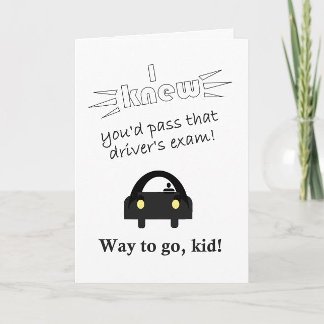 Carte funny drivers test congratulations (Devant)