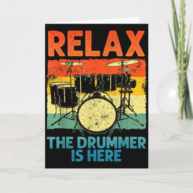 Carte Funny Drumming Art For Men Women Drumline Drum Set (Devant)